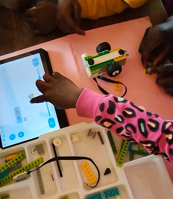 A robotics lesson in a school